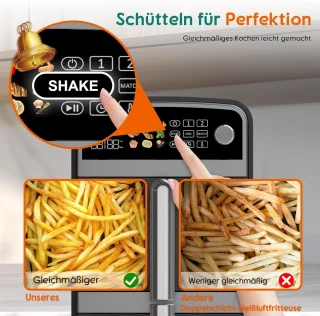 Dubbele XL Airfryer 10L - 2-kamer heteluchtfriteuse