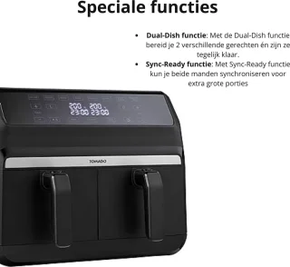 Duo Heteluchtfriteuse Luxe 2x4L Zwart 1700W