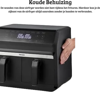 Duo Heteluchtfriteuse Luxe 2x4L Zwart 1700W
