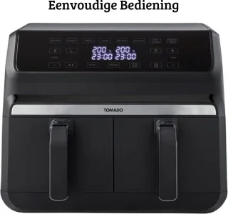 Duo Heteluchtfriteuse Luxe 2x4L Zwart 1700W