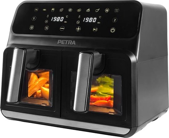 Duo Heteluchtfriteuse Luxe Dubbele Airfryer 7,6L Zwart
