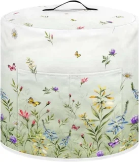 Dust cover voor 8-quart Instant Pot en accessoires in groen met bloemen
