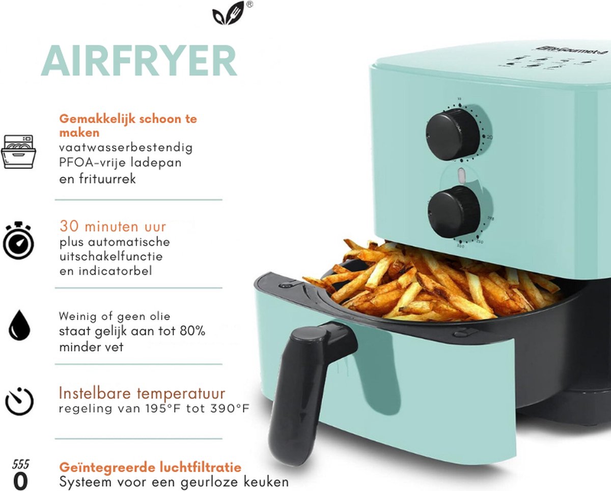 EAF-3218BL Heteluchtfriteuse Mintgroen 700W