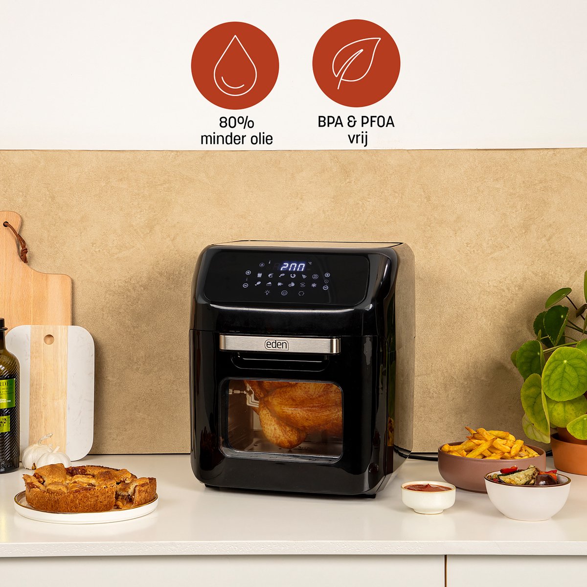 Eden ED-7017 Airfryer Oven 12L Zwart