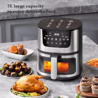 Electric 7L Oil-Free Air Fryer with Viewing Window