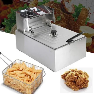 Elektrische friteuse met mand - 55 liter - zilverkleurig