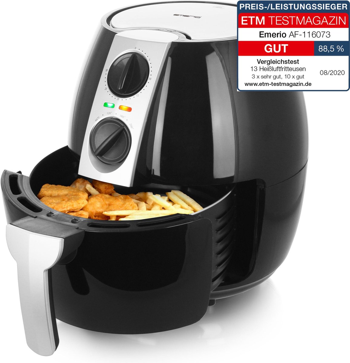Emerio AF-116073 Smart Fryer 4.5L Zwart/Zilver