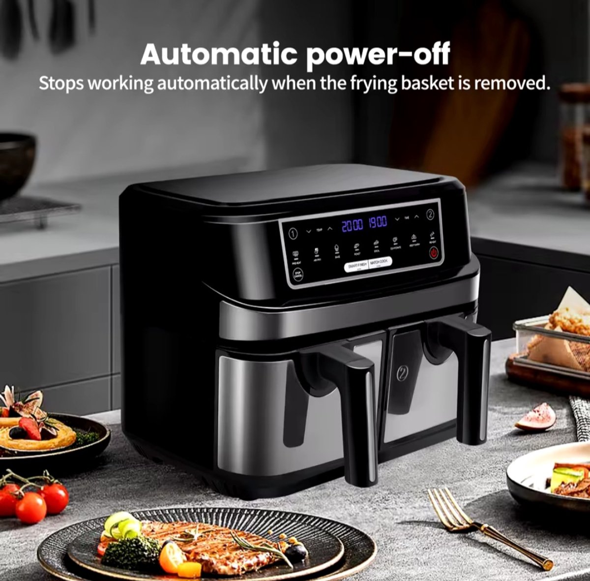 Emphsism 8in1 Dubbele Airfryer Deluxe 9L