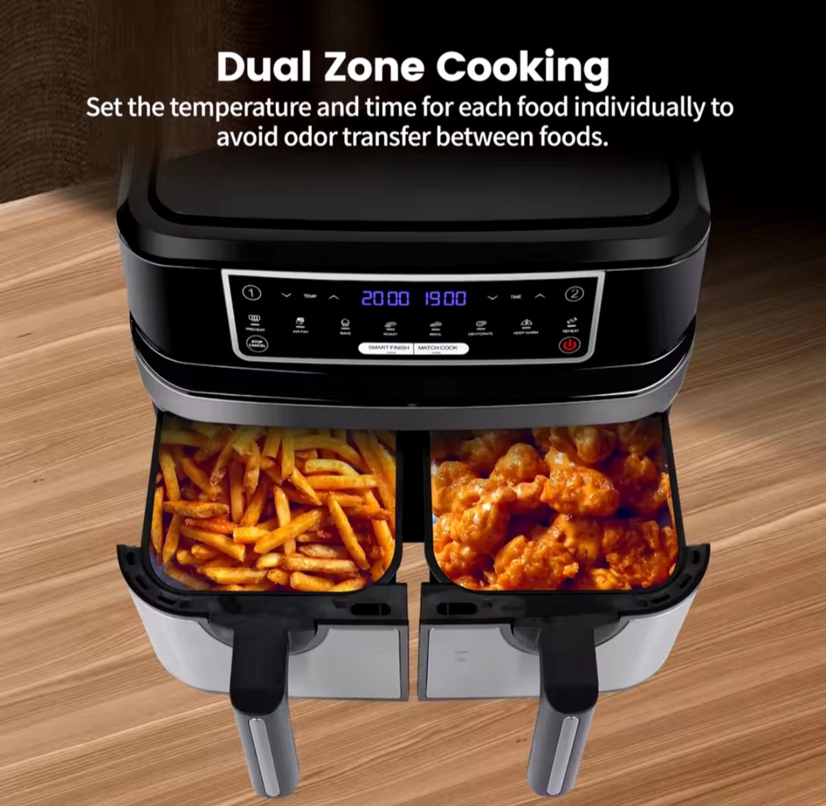 Emphsism 8in1 Dubbele Airfryer Deluxe 9L