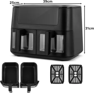 Equivera Dubbele Airfryer Dual Cook Mega