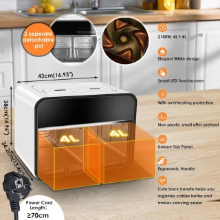 Equivera Dubbele Airfryer Heteluchtfriteuse