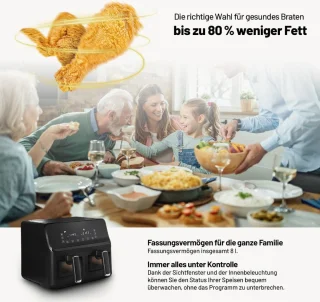 Equivera Dubbele Airfryer - Heteluchtfriteuse