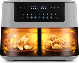 Equivera Mega Dubbele Airfryer Dual Cook