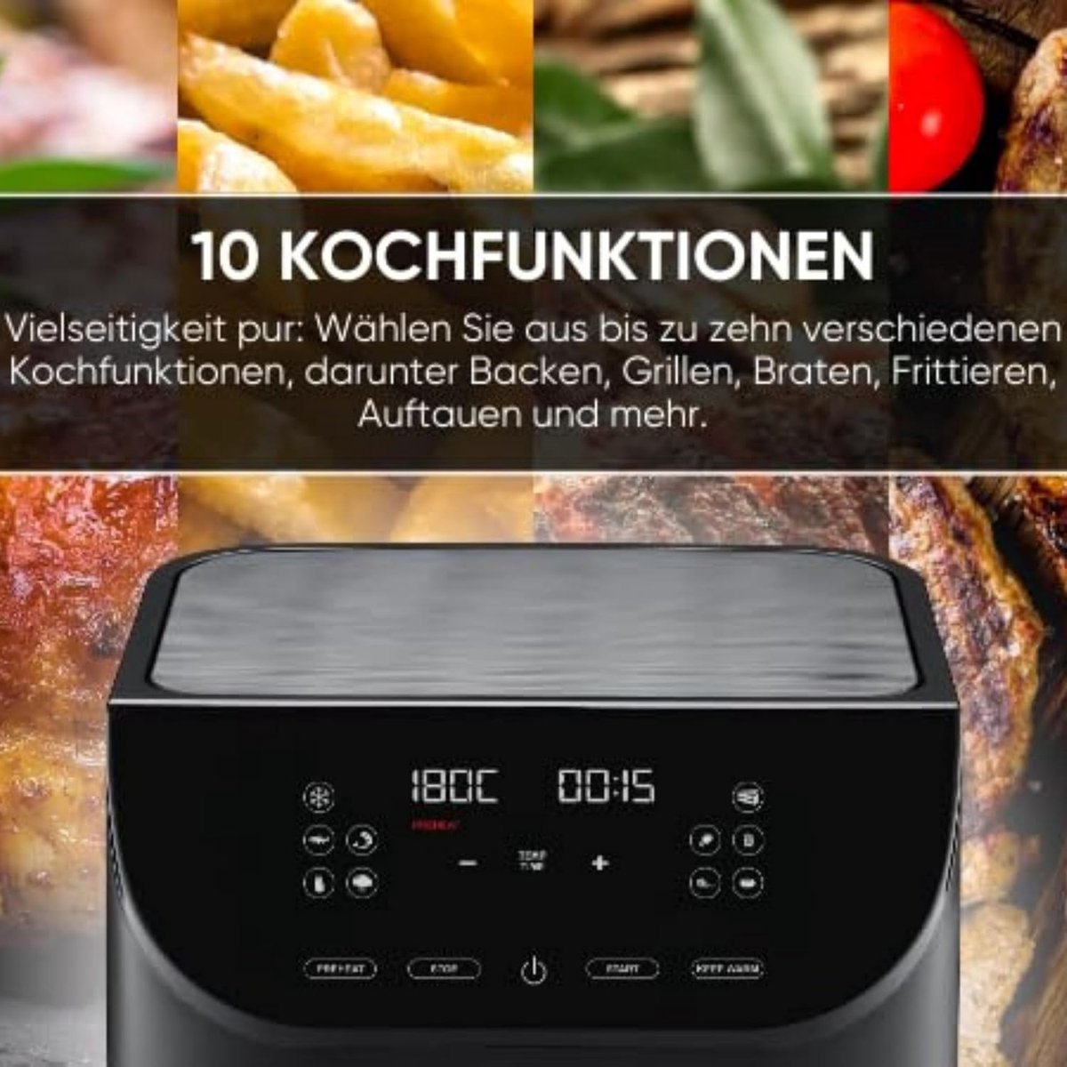 Eratec AF-60 XXL Heteluchtfriteuse 5,5 l Zwart