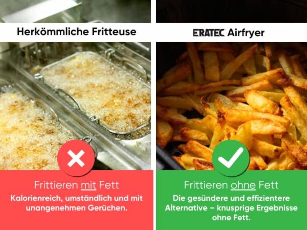 Eratec AF-60 XXL Heteluchtfriteuse 5,5 l Zwart