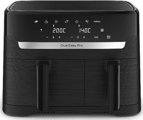 EY9018 Easy Fry Dual 8.3L XXL Heteluchtfriteuse met Dubbele Lades