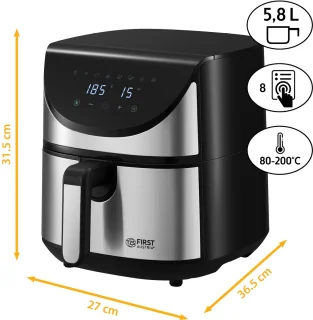 First Austria TZS Airfryer 5,8L Zwart