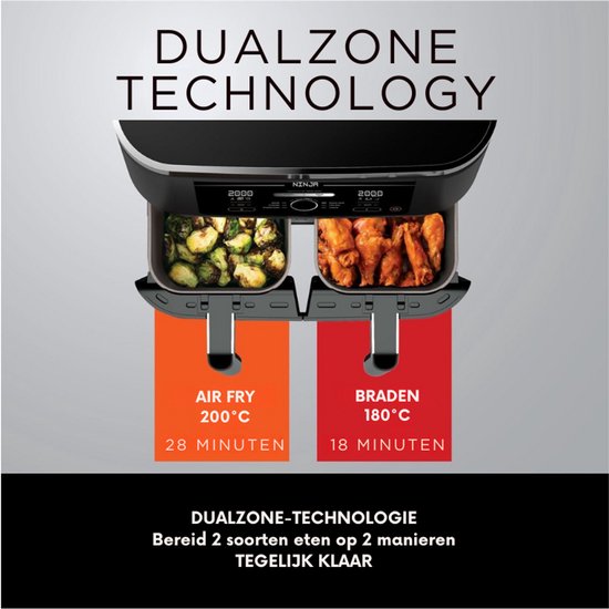 Foodi Max Dual Zone Airfryer 9.5L Zwart