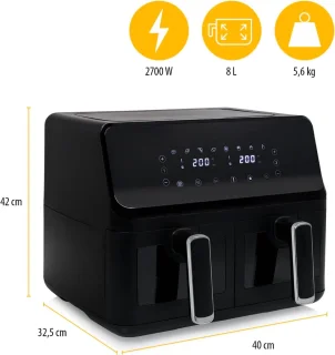 FR-9040 Airfryer Dubbel 2x4 L