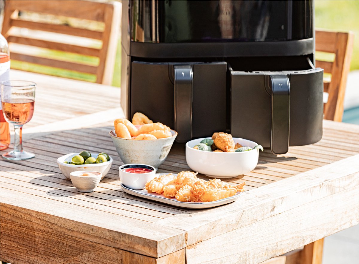 Wat vinden we goed aan de FRITEL Snacktastic 8180 DUO Airfryer 2x4,5L Zwart
