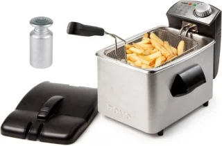 Friteuse Koude Zones - RVS Frituurpan - Thuis Frituren - Extra Grote Mand - 4 Liter Inhoud - Groen