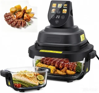 Fryer Glas airfryer met dubbele capaciteit 4 + 1,5 l