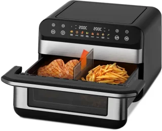 Fukstern Airfryer XXL Dubbele mand 10L Zilver