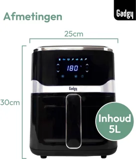Gadgy Airfryer 5L Digitale Heteluchtfriteuse