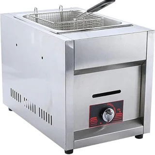 Gasfriteuse roestvrijstaal 6 liter zilver