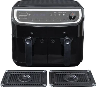 Gastronoma Dubbele Heteluchtfriteuse XL 9L 2400W Zwart