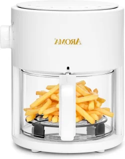 Glazen airfryer convectieoven mini 3 liter wit
