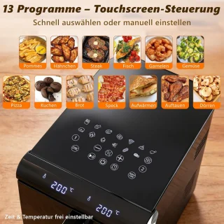 Glitzerlife Dual-Zone Dual-Chamber Heteluchtfriteuse 11L