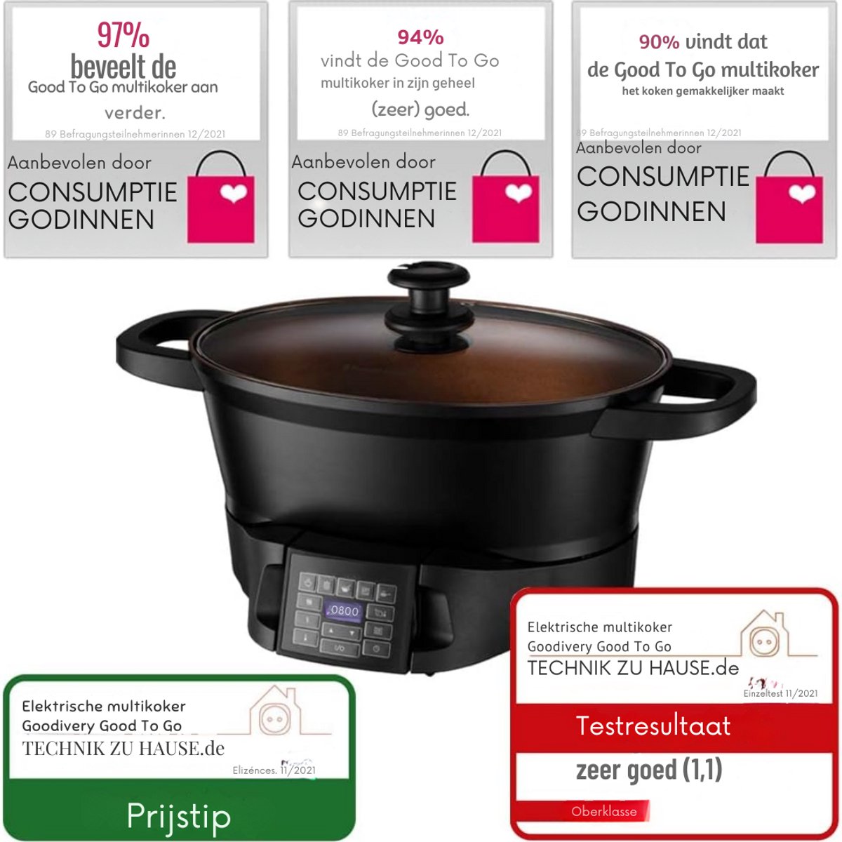 Goodivery® Rijstkoker 6.5L Zwart