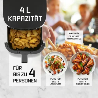 GOURMETmaxx 4L Airfryer heteluchtfriteuse