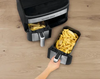 GOURMETmaxx Dubbelkamer Airfryer 2x 3,5L RVS