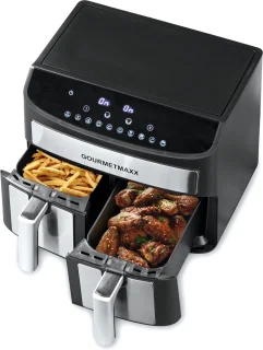 GOURMETmaxx Dubbelkamer Airfryer 2x 3,5L RVS