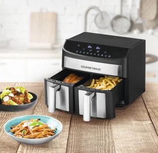 GOURMETmaxx Dubbelkamer Airfryer 2x 3,5L RVS