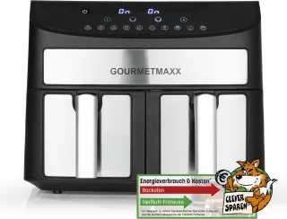 GOURMETmaxx Dubbelkamer Airfryer 2x 3,5L RVS