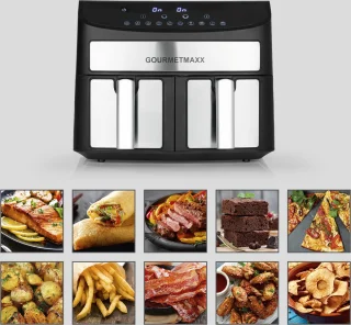 GOURMETmaxx Dubbelkamer Airfryer 2x 3,5L RVS