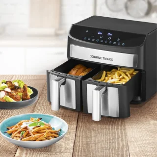 GOURMETmaxx Dubbelkamer Airfryer 2x 3,5L RVS