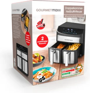 GOURMETmaxx Dubbelkamer Airfryer 2x 3,5L RVS