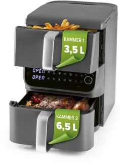 GOURMETmaxx FryUp MultiSize dubbele kamer heteluchtfriteuse