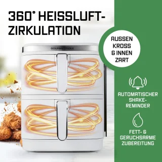GOURMETmaxx FryUp Verticale Dubbele Kamer Heteluchtfriteuse 10L