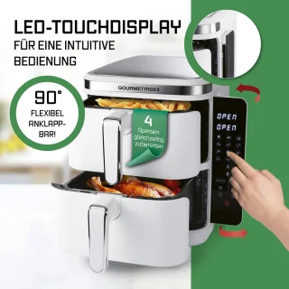 GOURMETmaxx FryUp Verticale Dubbele Kamer Heteluchtfriteuse 10L