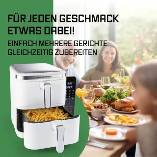 GOURMETmaxx FryUp Verticale Dubbele Kamer Heteluchtfriteuse 10L