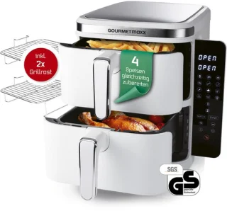 GOURMETmaxx FryUp Verticale Dubbele Kamer Heteluchtfriteuse 10L