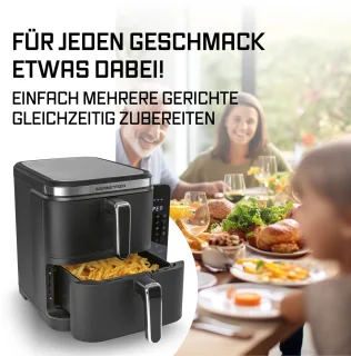 GOURMETmaxx FryUp verticale dubbelkamer heteluchtfriteuse 10L