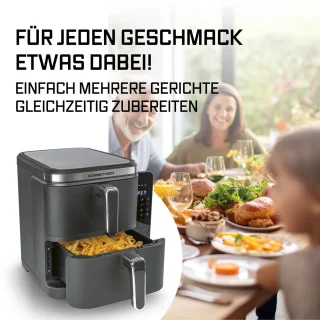 GOURMETmaxx FryUp Verticale Heteluchtfriteuse Dubbele Kamer 10L