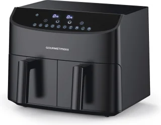 GOURMETmaxx heteluchtfriteuse dubbele mand 7 l zwart