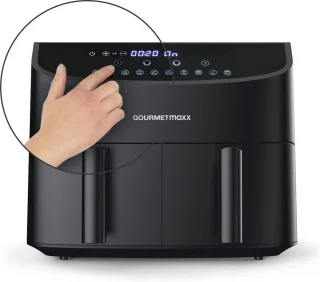 GOURMETmaxx heteluchtfriteuse dubbele mand 7 l zwart